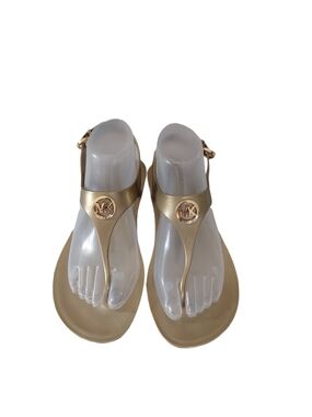 Michael Kors Gold Jelly Thong Sandals Women's Size 8